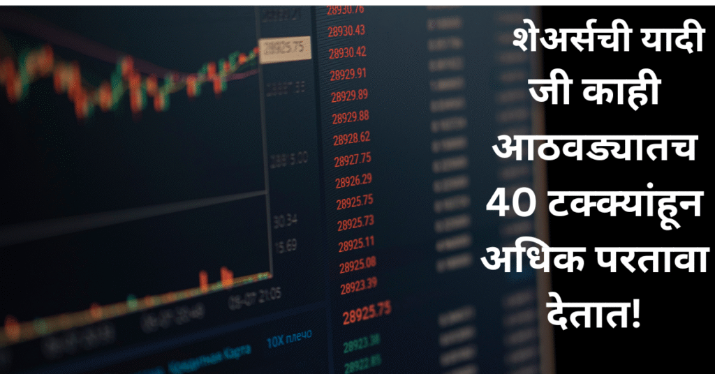 तुमच्या पोर्टफोलियो मध्ये आजच समाविष्ट करा या शेअर्सची यादी – ही काही आठवड्यातच 40 टक्क्यांहून अधिक परतावा देतात!