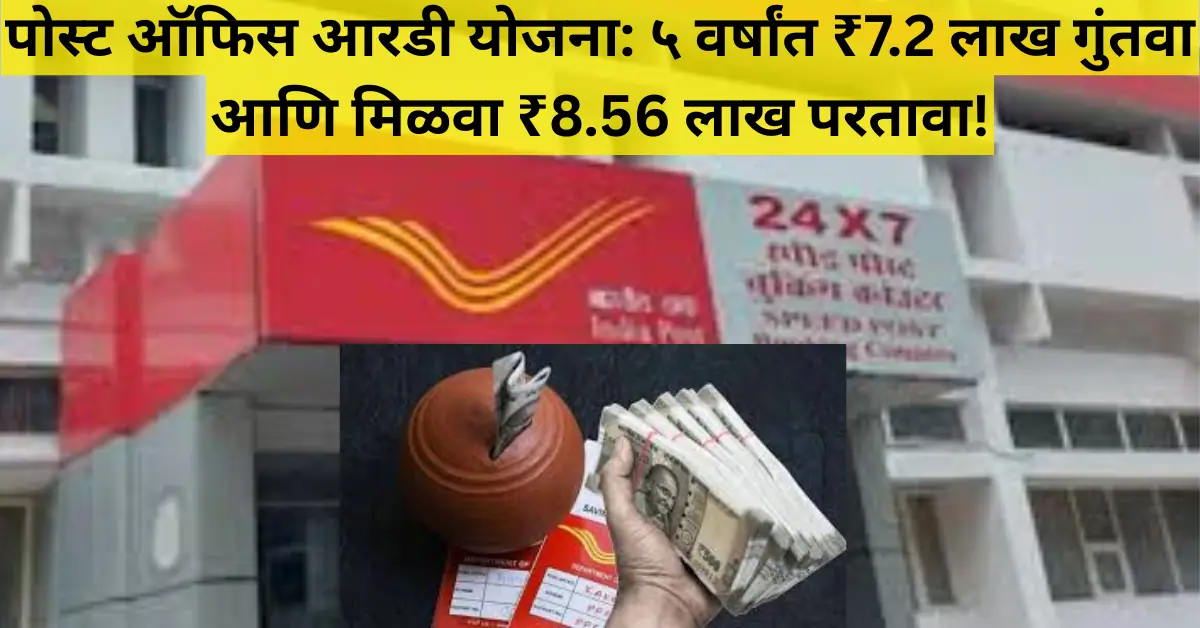Post Office RD योजना 2025: दरमहा ₹12,000 गुंतवा आणि ५ वर्षांत मिळवा ₹8.56 लाख चा सुरक्षित परतावा!