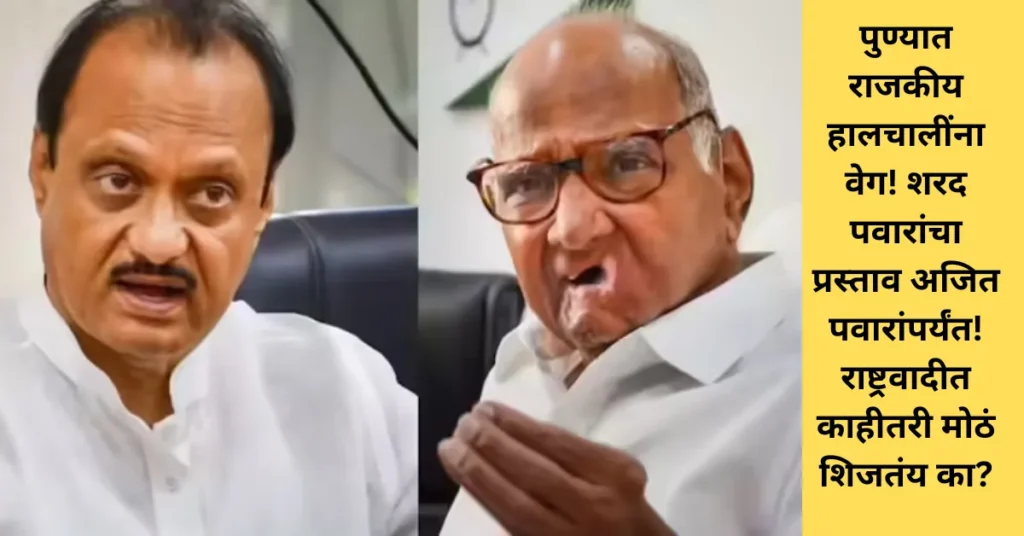 पुण्यात राजकीय हालचालींना वेग! शरद पवारांचा प्रस्ताव अजित पवारांपर्यंत! राष्ट्रवादीत काहीतरी मोठं शिजतंय का?