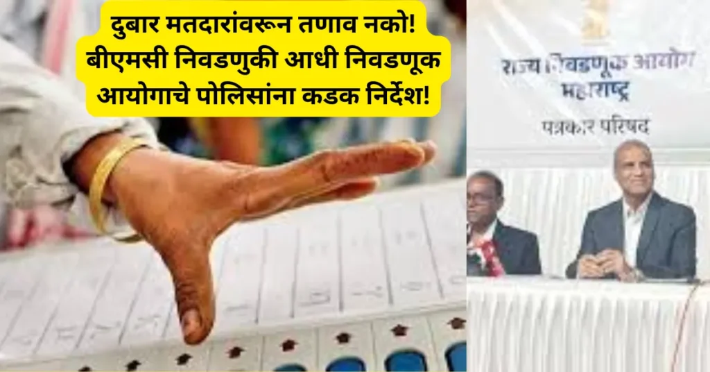 दुबार मतदारांवरून तणाव नको! बीएमसी निवडणुकी आधी निवडणूक आयोगाचे पोलिसांना कडक निर्देश! दुबार मतदारांवरून तणाव नको! बीएमसी निवडणुकी आधी निवडणूक आयोगाचे पोलिसांना कडक निर्देश!