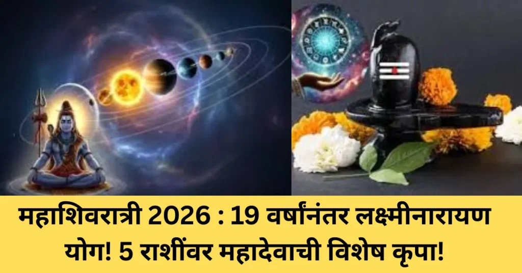 महाशिवरात्री 2026 : 19 वर्षांनंतर लक्ष्मीनारायण योग! 5 राशींवर महादेवाची विशेष कृपा!