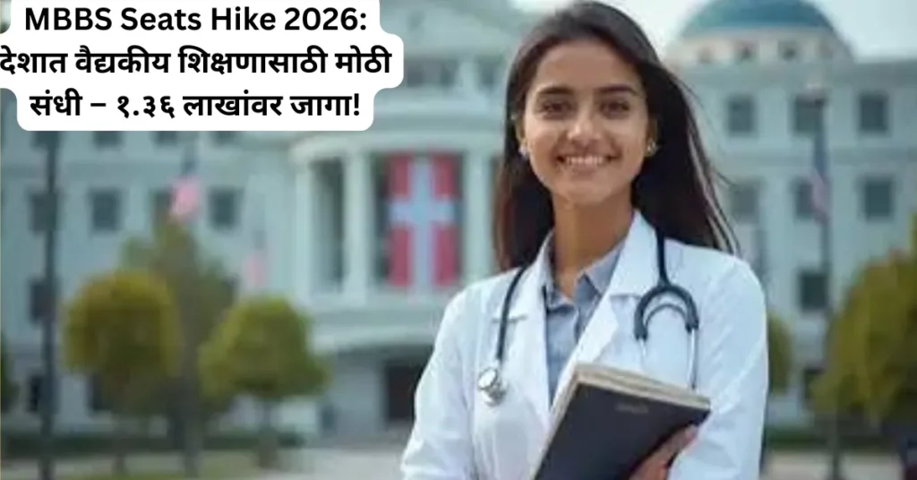 MBBS Seats Hike 2026: देशात वैद्यकीय शिक्षणासाठी मोठी संधी – १.३६ लाखांवर जागा!